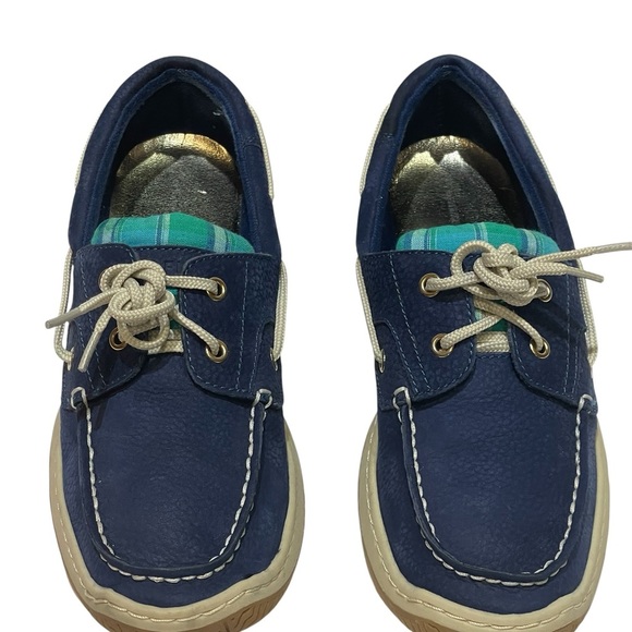 🔥SALE🔥TOMMY HILFIGER WOMENS TW SASSI NAVY  PLAID CASUAL BOAT SHOE SZ 8 M - Picture 3 of 10